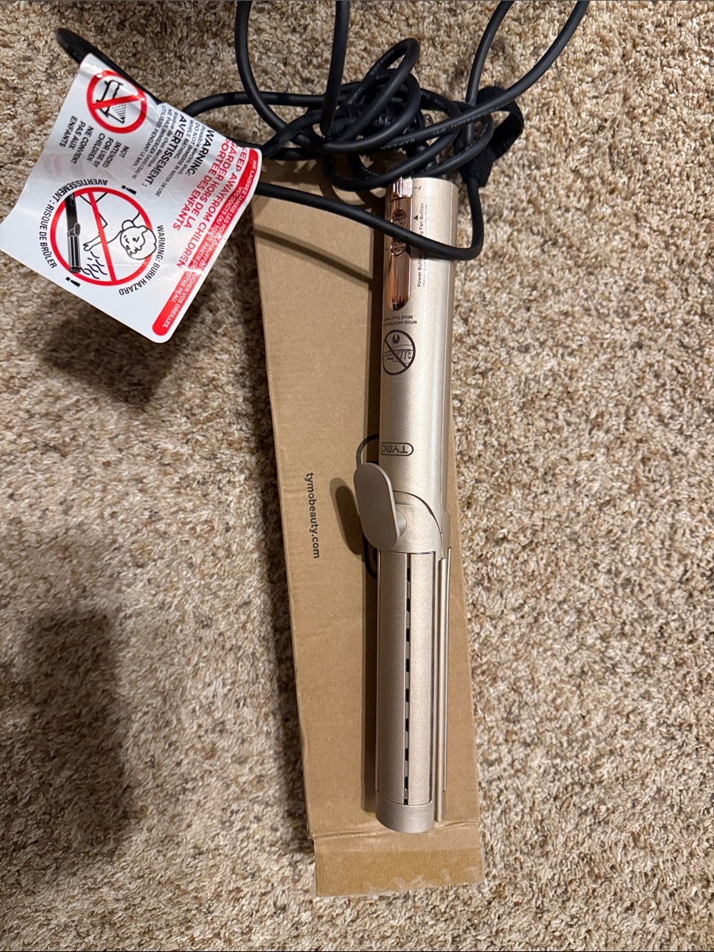 TYMO AirQ Hair Styling Wand Ceramic Curling Iron - Gold